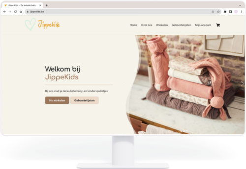 Bouwen van website met webshop voor online winkel JippeKids door Billie Branding