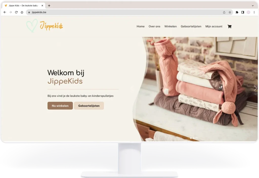 JippeKids - Bouwen van website met webshop voor online winkel - door Billie Branding