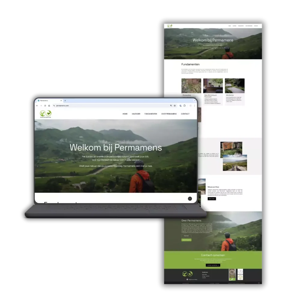 Permamens - Homepagina ontwerp - website door Billie Branding