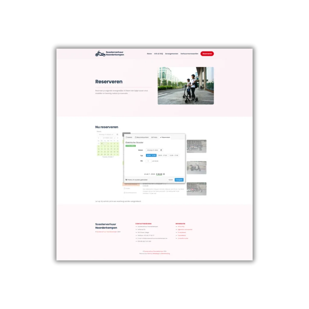 Scooterverhuur Noorderkempen - Reservatieformulier door Billie Branding