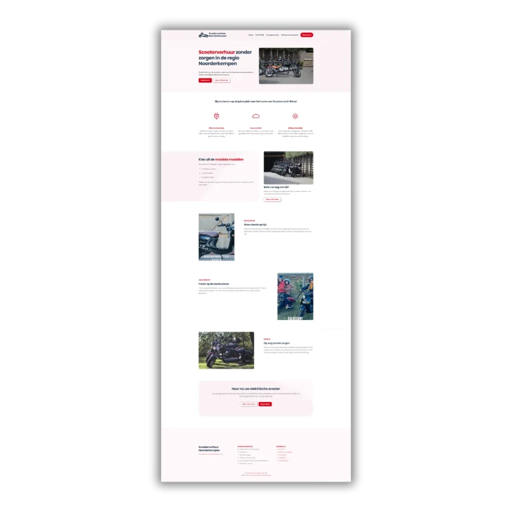 Scooterverhuur Noorderkempen - Website design door Billie Branding