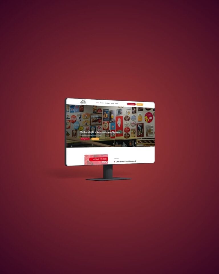 Kleurrijk winkelbeeld met diverse producten op computer, voor Billie Branding, gericht op branding e.