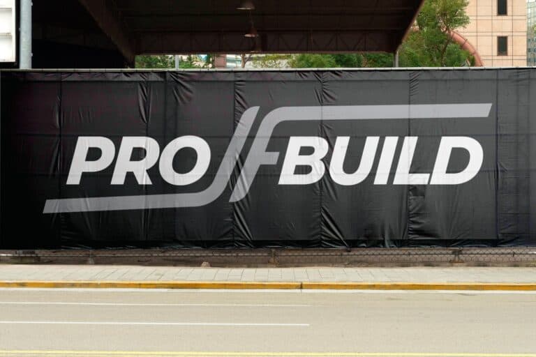 Mock up banner buiten ProBuild