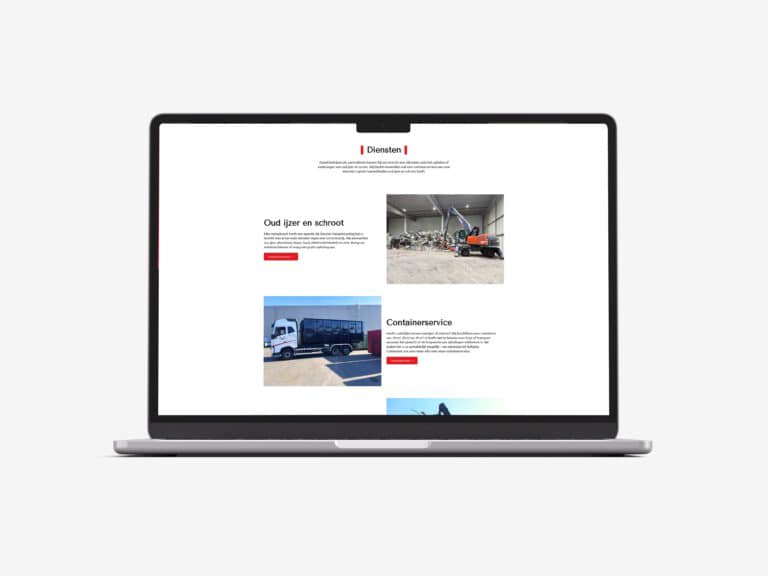 Oud ijzer en schroot afgebeeld op de website van Vincent Metaalrecycling, specialist in metaalrecycl.